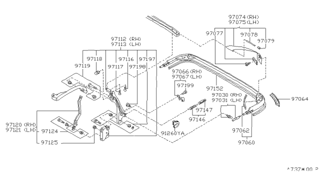 1992 Nissan 300ZX Open Roof Parts Diagram 3
