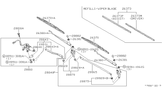 1993 Nissan 300ZX Seal-Ball Retainer Diagram for 28828-65F01