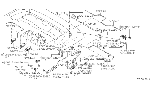 1992 Nissan 300ZX Open Roof Parts Diagram 5