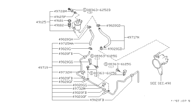 1993 Nissan 300ZX Power Steering Piping Diagram 3