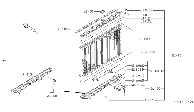 1994 Nissan 300ZX Seal-Radiator Upper Diagram for 21496-30P10
