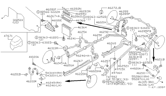 1994 Nissan 300ZX Brake Piping & Control Diagram 4