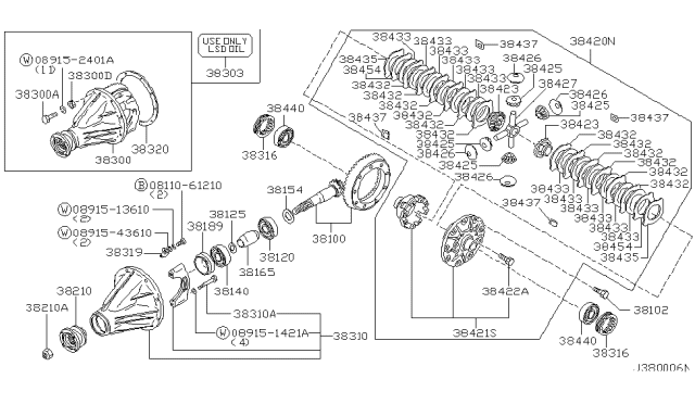 2004 Nissan Xterra Flange Diagram for 38210-01J80