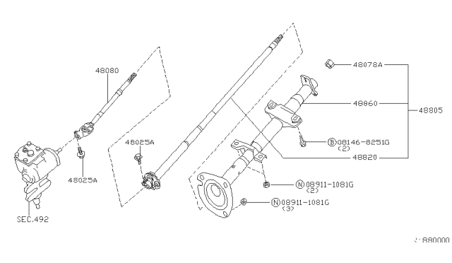 2001 Nissan Xterra Steering Column Diagram 3