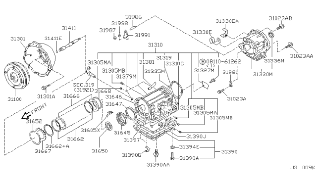 2004 Nissan Xterra Torque Converter,Housing & Case Diagram 4