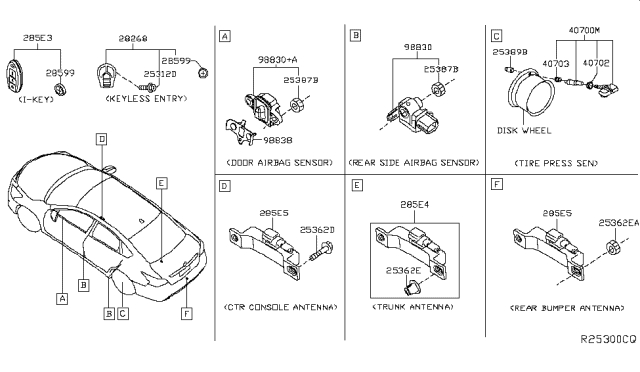 2015 Nissan Sentra Switch Assy-Smart Keyless Diagram for 285E3-3SG0D