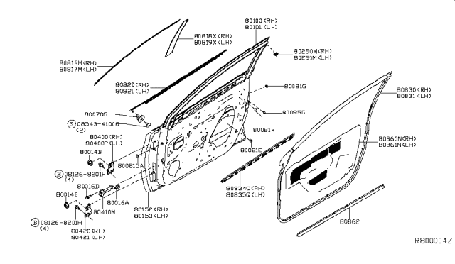 2015 Nissan Sentra Clip Diagram for 80897-AM80A