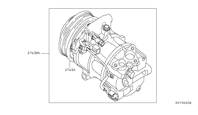 2016 Nissan Sentra Compressor-Air Conditioner Diagram for 92600-4FU1A