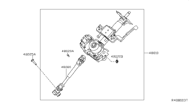 2018 Nissan Sentra Joint-Steering Lower Diagram for 48080-4AF3B