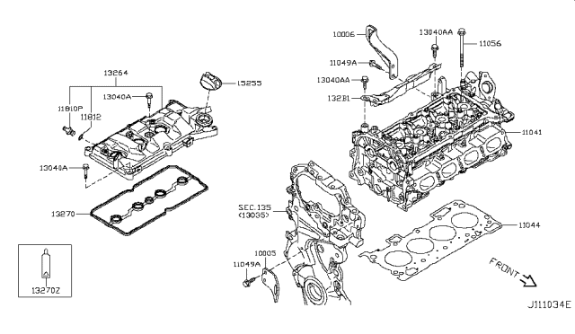2017 Nissan Sentra Cylinder Head & Rocker Cover Diagram 1