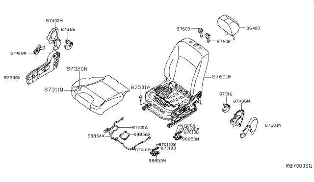 2017 Nissan Sentra Controller Assembly-OCCUPANT Sensor Diagram for 98856-3RN0A