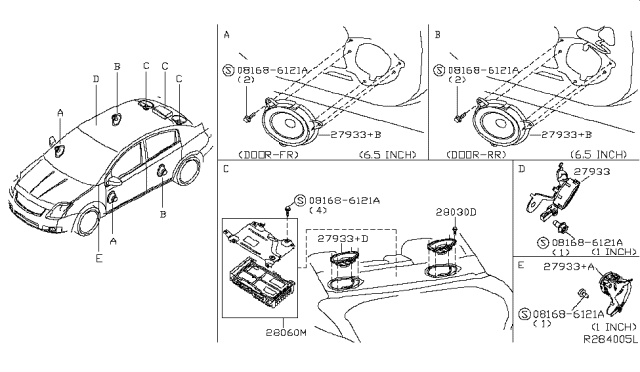 2019 Nissan Sentra Speaker Unit Diagram for 281F1-3SG0A