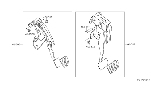 2016 Nissan Sentra Brake & Clutch Pedal Diagram 1