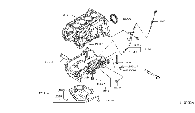 2018 Nissan Sentra Cylinder Block & Oil Pan Diagram 1