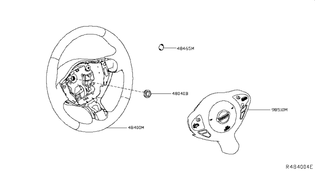 2015 Nissan Sentra Steering Wheel Assembly W/O Pad Diagram for 48430-3SG4A