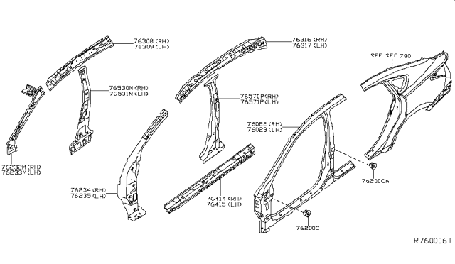 2018 Nissan Sentra Body Side Panel Diagram 1