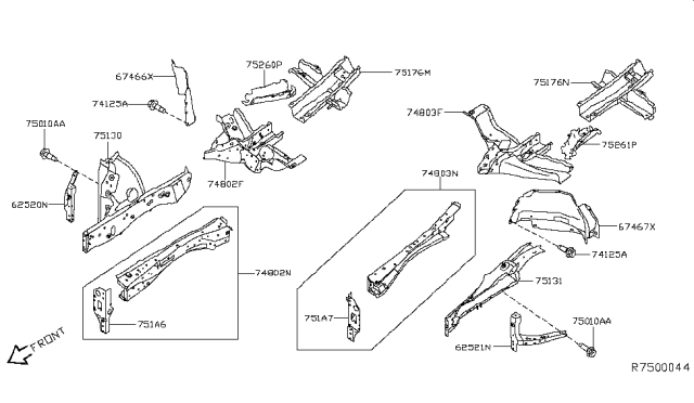 2015 Nissan Pathfinder Member & Fitting Diagram 2