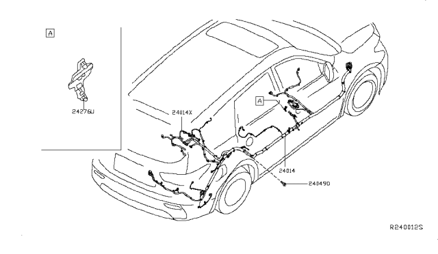 2019 Nissan Pathfinder Harness-Body Diagram for 24014-9PM3D