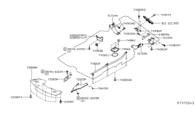 2019 Nissan Pathfinder Bolt-Belt TENSIONER Diagram for 01125-N8141