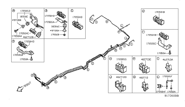 2014 Nissan Pathfinder Fuel Piping - Diagram 1