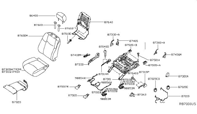 2014 Nissan Pathfinder Front Seat Diagram 8