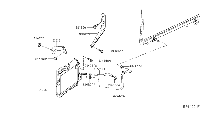 2014 Nissan Pathfinder Radiator,Shroud & Inverter Cooling - Diagram 1