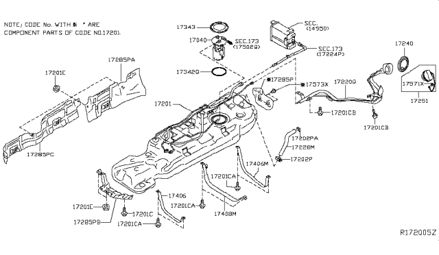 2014 Nissan Pathfinder Fuel Tank - Diagram 2