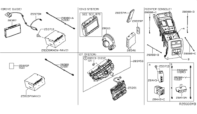 2019 Nissan Pathfinder Controller Assembly-Display & It Master Diagram for 28387-6GY1E