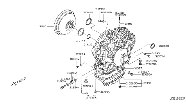 2015 Nissan Quest Converter Assembly-Torque Diagram for 31100-29X0E