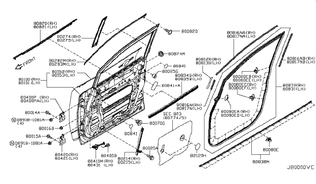 2015 Nissan Quest Cover-Hole Diagram for 80895-R8000