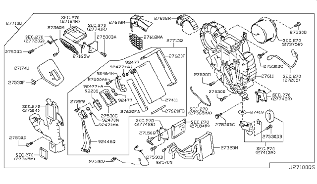 2012 Nissan Quest Door-Rear Heater Diagram for 27360-1JB0A