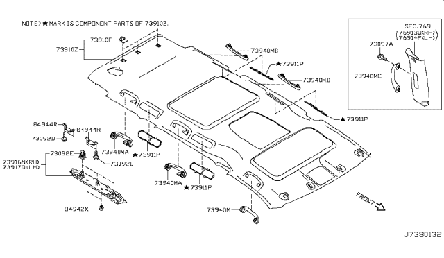 2014 Nissan Quest Roof Trimming Diagram 2