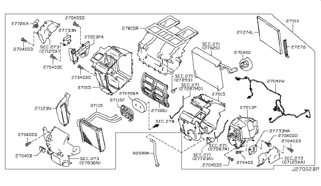 2015 Nissan Quest Air Conditioner Air Filter Kit Diagram for B7277-JN20B