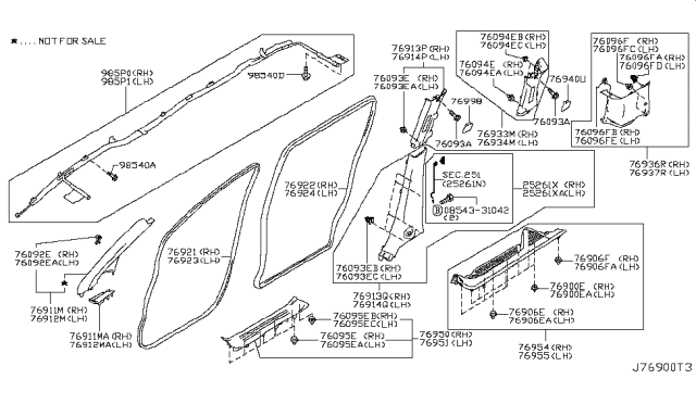2011 Nissan Quest Curtain Air Bag Driver Side Module Assembly Diagram for K85P1-1JA0A
