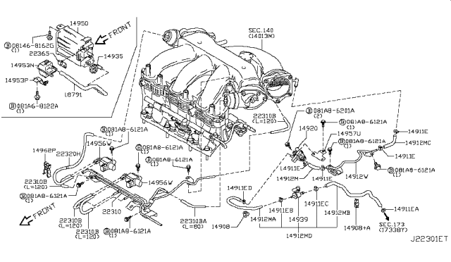 2014 Nissan Quest Engine Control Vacuum Piping Diagram 1