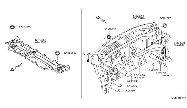 2014 Nissan Quest Hood Ledge & Fitting Diagram 3