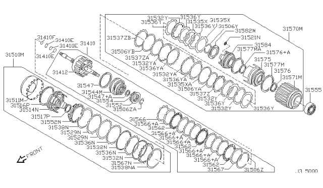 2002 Nissan Maxima Plate-Retaining Diagram for 31537-80X66