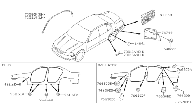 2002 Nissan Maxima Body Side Fitting Diagram 1