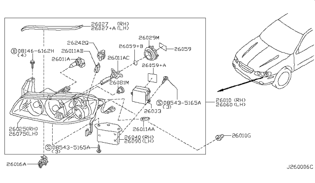 2001 Nissan Maxima Headlamp Diagram 2