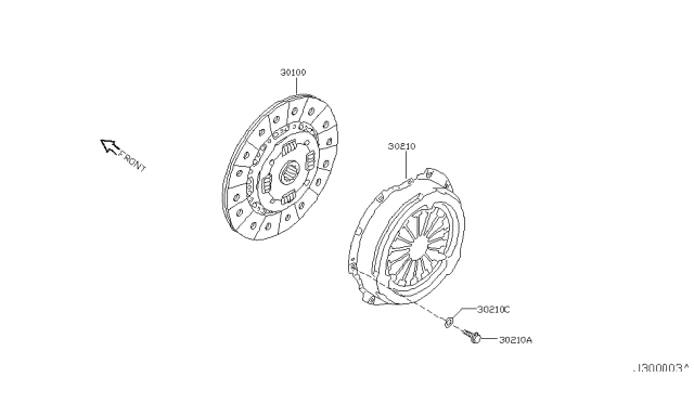 2001 Nissan Maxima Clutch Cover,Disc & Release Parts Diagram 2