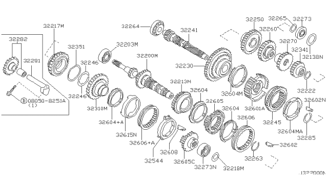 2002 Nissan Maxima Gear Assembly-3RD Diagram for 32215-8H510