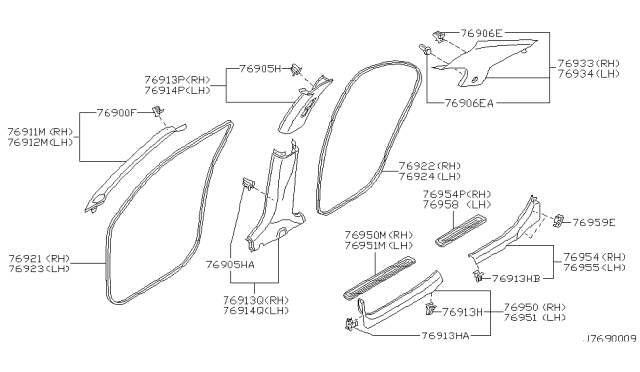 2003 Nissan Maxima Plate-Kicking, Rear Outer L Diagram for 769B3-2Y002