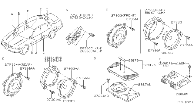 2002 Nissan Maxima Speaker Diagram 1