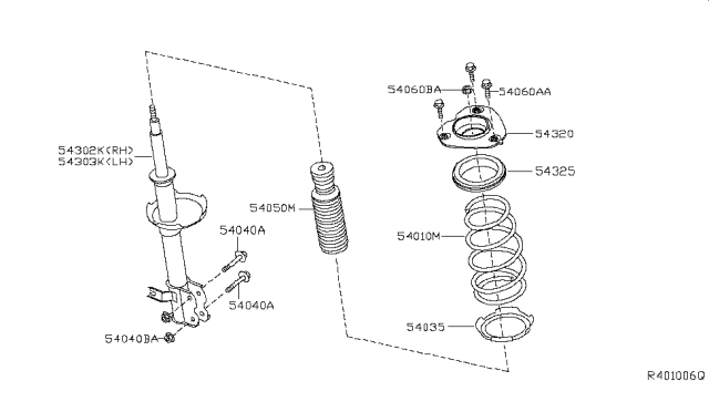2018 Nissan Maxima Spring-Front Diagram for 54010-4RA0A
