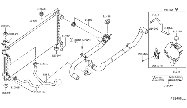 2016 Nissan Maxima Hose-Radiator,Upper Diagram for 21501-3NT5D