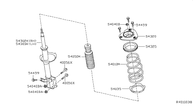2009 Nissan Maxima Spring-Front Diagram for 54010-9N00C