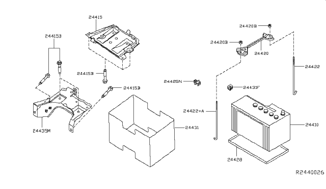 2010 Nissan Maxima Battery & Battery Mounting Diagram 2