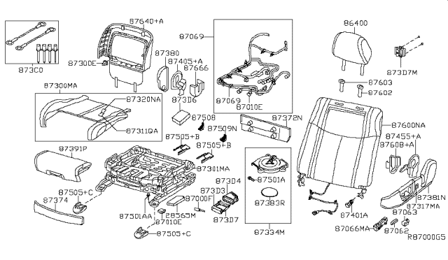 2009 Nissan Maxima Front Seat Diagram 1