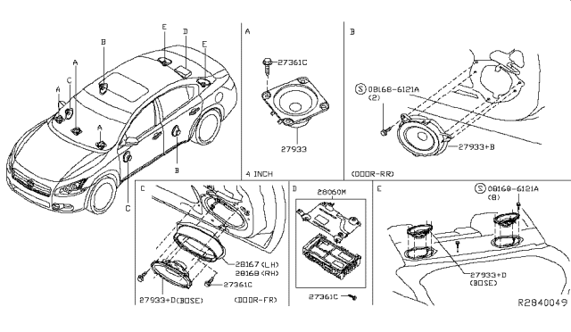 2014 Nissan Maxima Speaker Diagram 2
