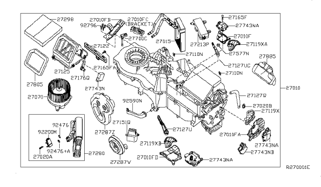 2007 Nissan Armada Heater & Blower Unit Diagram